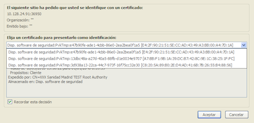 Selección Certificados Firefox